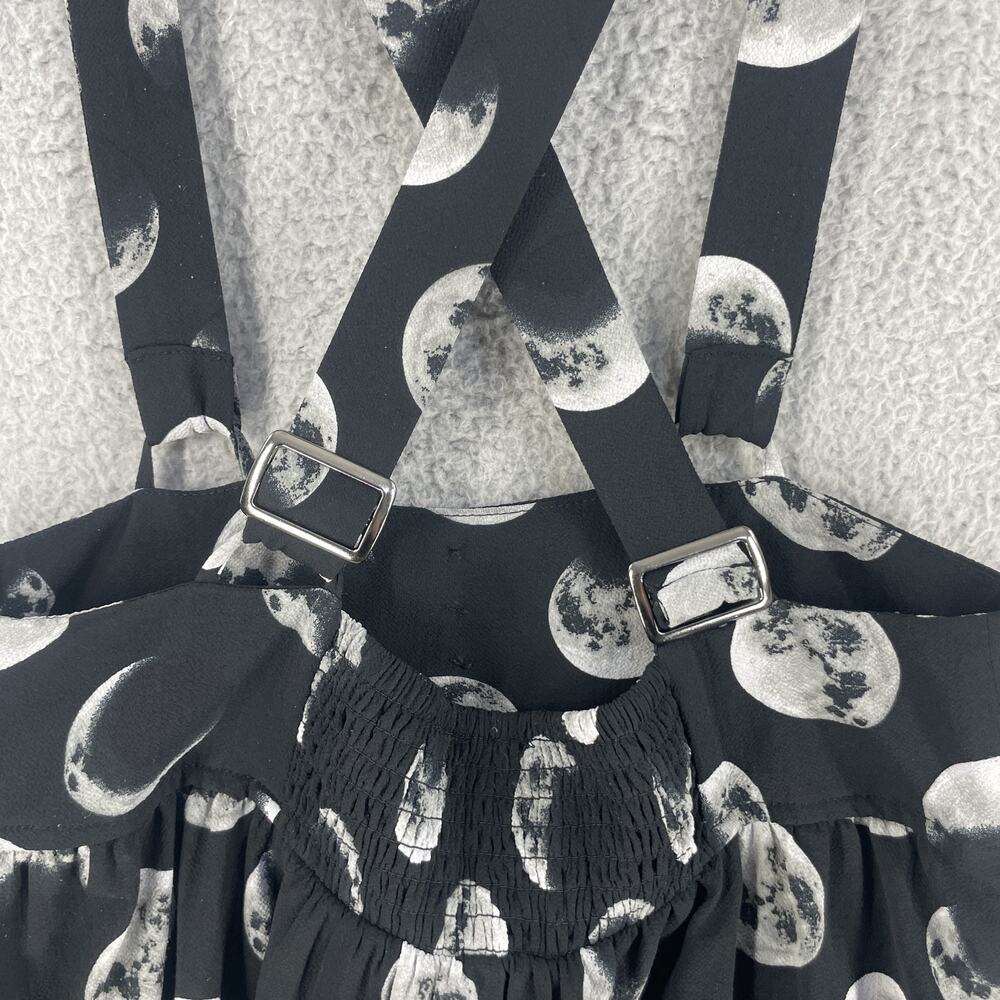 Hot Topic Suspender Skirt Womens Medium Black Moon Phases Adjustable Gothic Punk - Picture 8 of 9